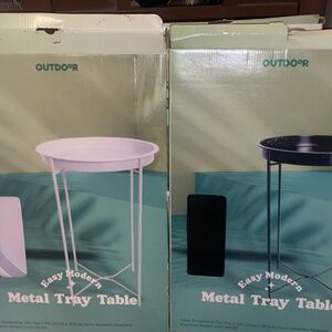 Small metal outdoor tables
